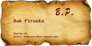 Bak Piroska névjegykártya